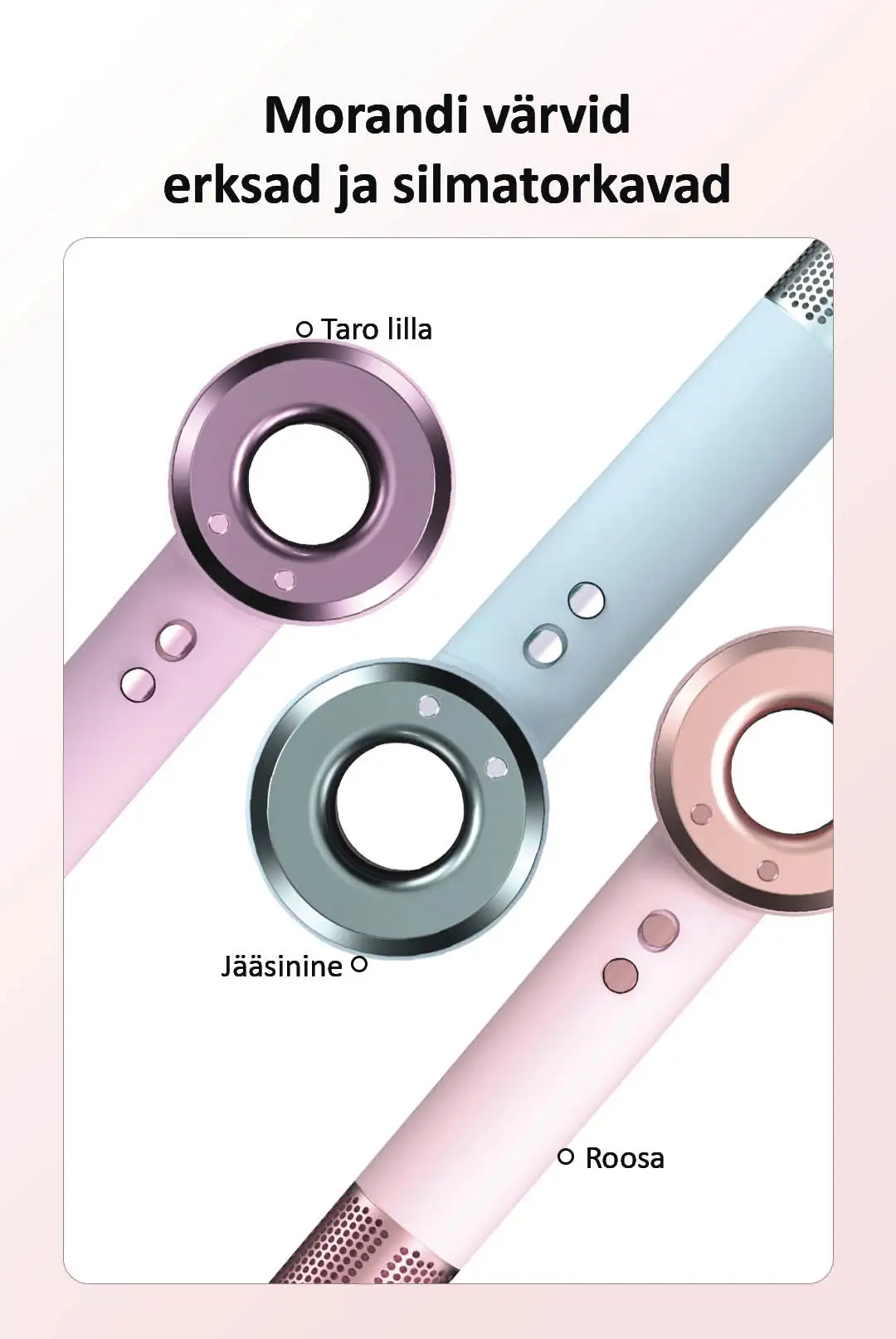 Daiwall G5 1400W föön, mis on saadaval kolmes Morandi paletivärvis, on särav ja pilkupüüdev.